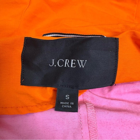 J Crew Perfect Lightweight Jacket Small Pink Orange Zip Hooded with Pockets - Picture 3 of 10